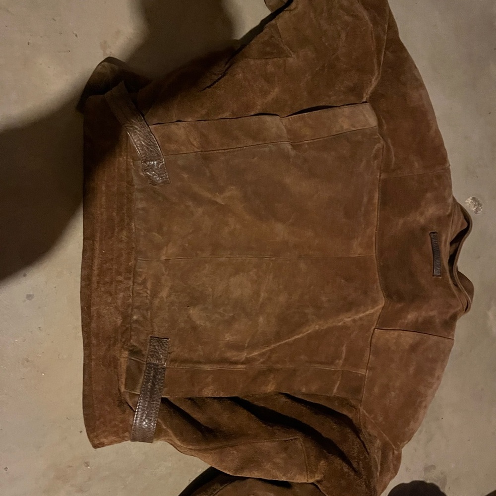 Brown Suede Bomber Jacket - image 4